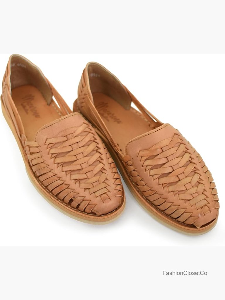 Genuine Leather Woven Flat Sandals Handmade Huarache Comfort